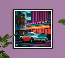 Carica l&#39;immagine nel visualizzatore di Gallery, Classic Porsche 911 Miami print - Fueled.art
