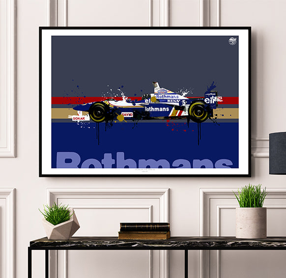 Damon Hill 1996 Williams FW18 F1 Print - Fueled.art