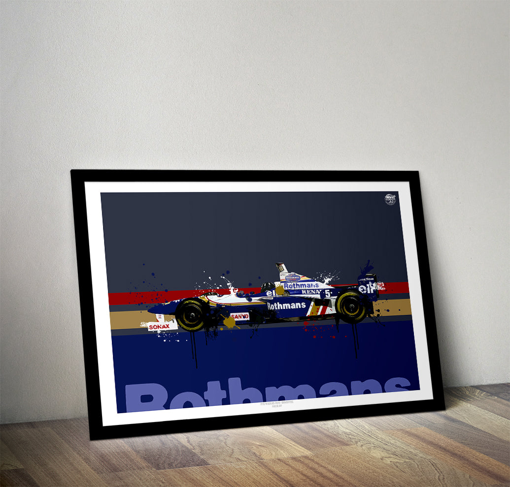 Damon Hill 1996 Williams FW18 F1 Print - Fueled.art
