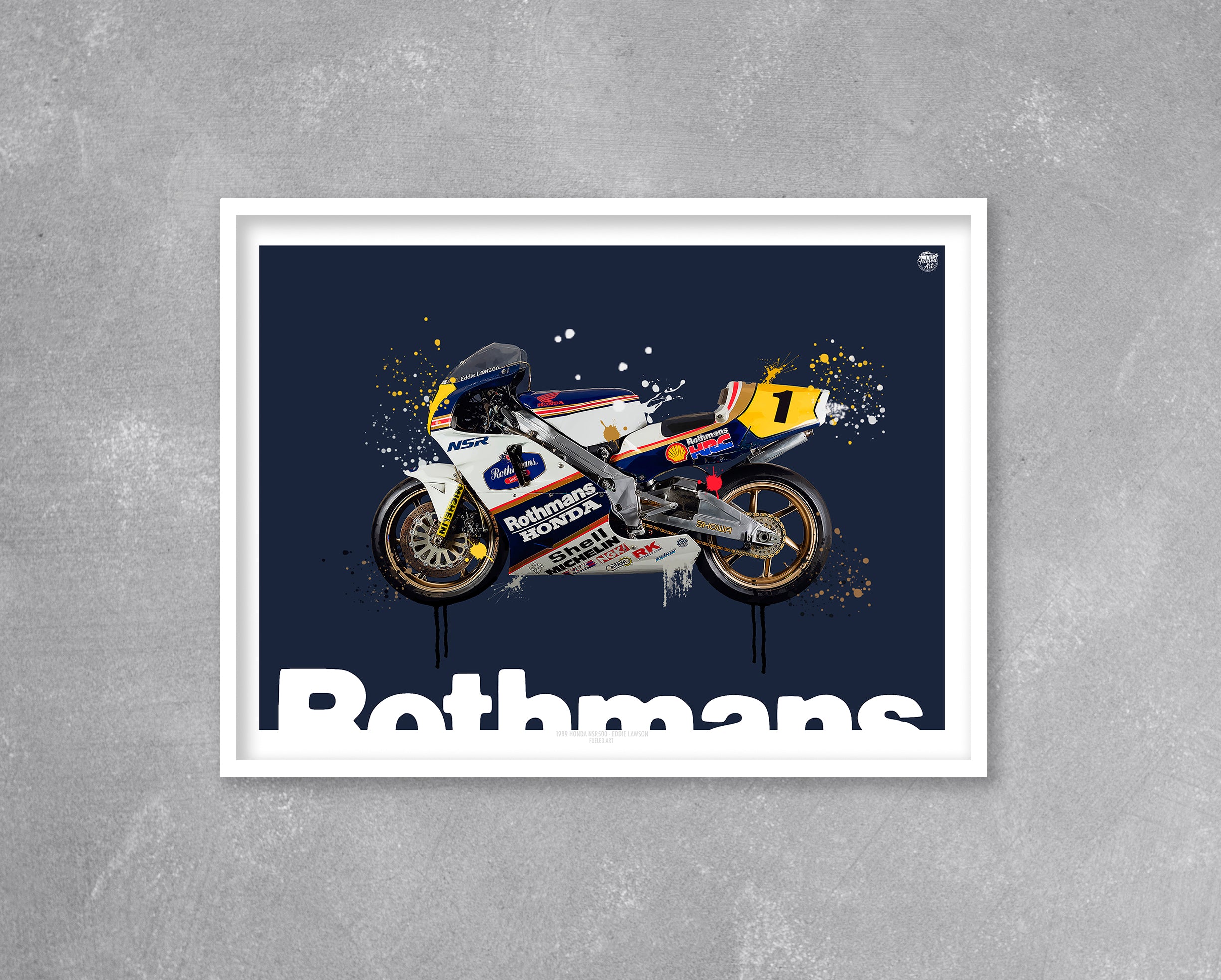 Eddie Lawson 1989 Honda NSR500 MotoGP Print - Fueled.art