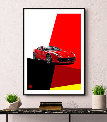 Ferrari 812 Superfast print - Fueled.art