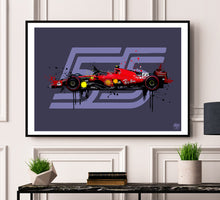 Carica l&#39;immagine nel visualizzatore di Gallery, Carlos Sainz 2023 Ferrari F1 print - Fueled.art
