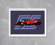 Cargar imagen en el visor de la galería, Carlos Sainz 2023 Ferrari F1 print - Fueled.art
