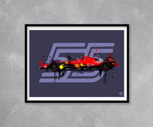 Cargar imagen en el visor de la galería, Carlos Sainz 2023 Ferrari F1 print - Fueled.art
