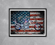 Load image into Gallery viewer, 1958 Harley Davidson Captain America Easy Rider Print - Fueled.art
