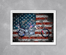 Load image into Gallery viewer, 1958 Harley Davidson Captain America Easy Rider Print - Fueled.art
