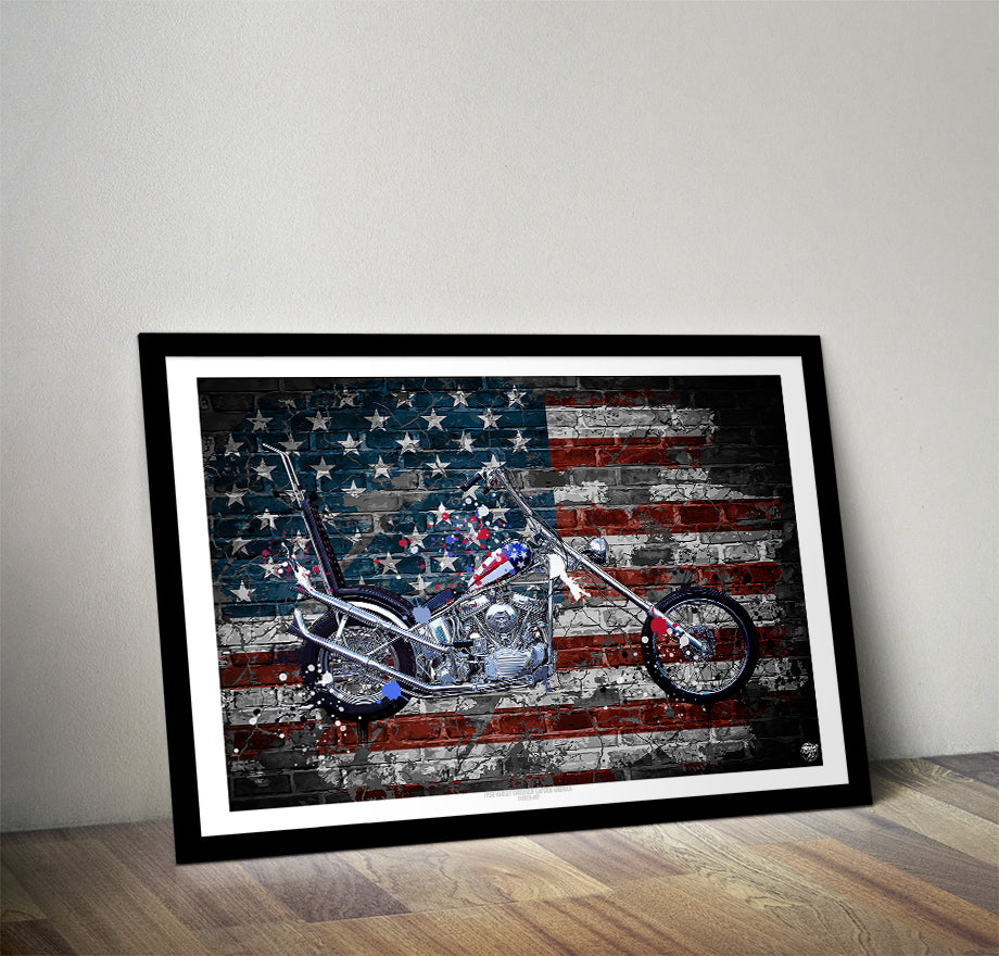 1958 Harley Davidson Captain America Easy Rider Print - Fueled.art