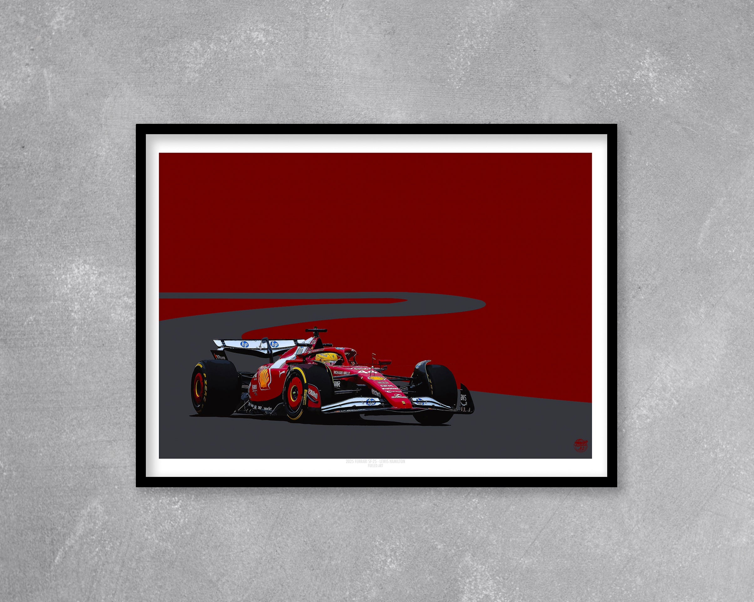 Lewis Hamilton 2025 Ferrari SF-25 F1 Print - Fueled.art