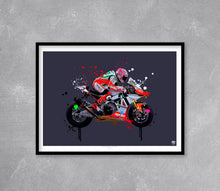 Load image into Gallery viewer, Max Biaggi 2010 Aprilia RSV4 Superbike Print - Fueled.art
