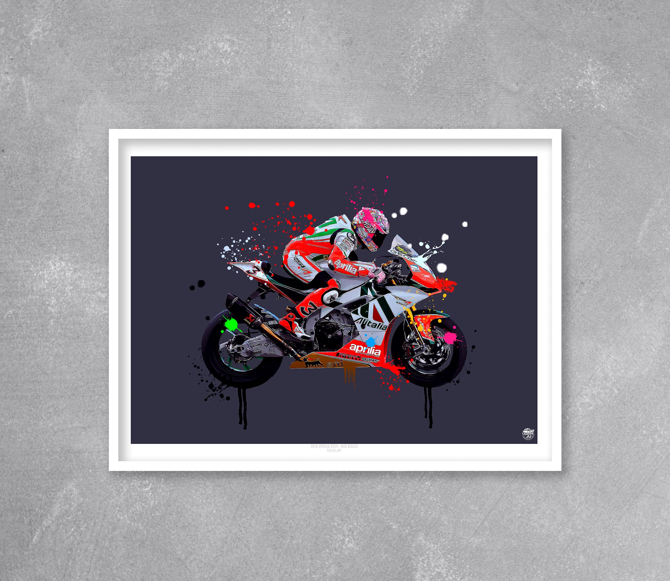 Max Biaggi 2010 Aprilia RSV4 Superbike Print - Fueled.art