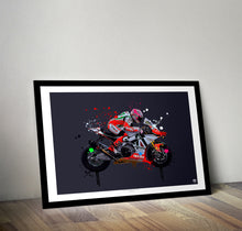 Load image into Gallery viewer, Max Biaggi 2010 Aprilia RSV4 Superbike Print - Fueled.art
