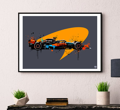 Lando Norris 2023 F1 Car print - Fueled.art