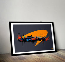 Cargar imagen en el visor de la galería, Oscar Piastri 2023 McLaren F1 Print - Fueled.art
