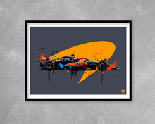 Cargar imagen en el visor de la galería, Oscar Piastri 2023 McLaren F1 Print - Fueled.art
