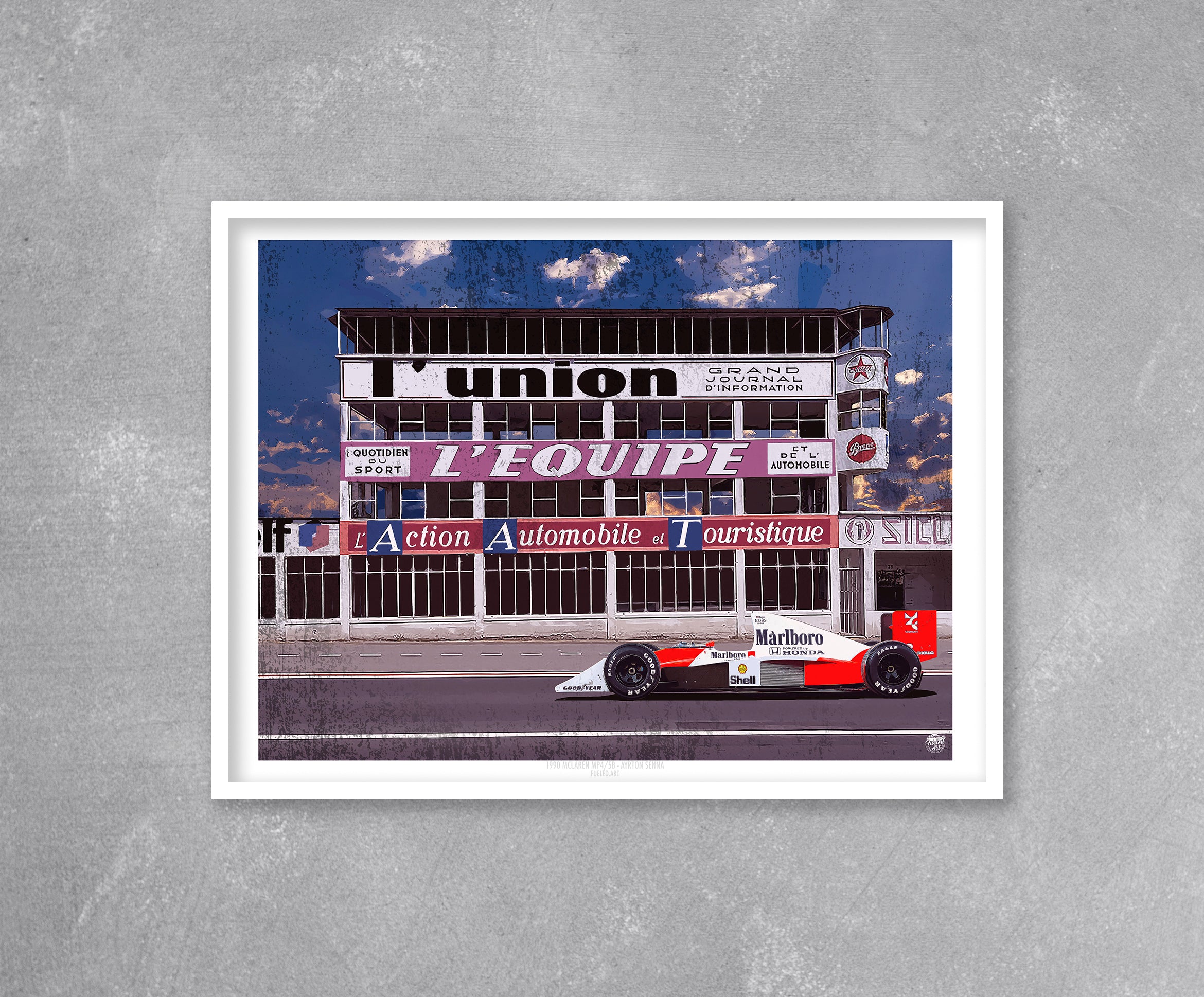 Ayrton Senna 1990 McLaren MP4/5B F1 Print - Fueled.art