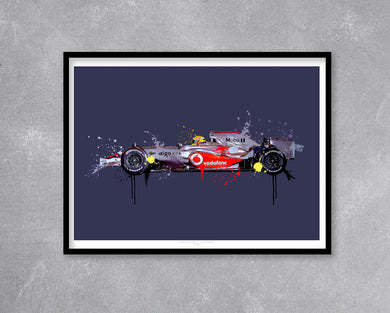 Lewis Hamilton 2008 McLaren F1 Print - Fueled.art