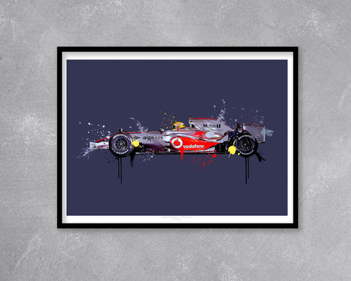 Lewis Hamilton 2008 McLaren F1 Print - Fueled.art