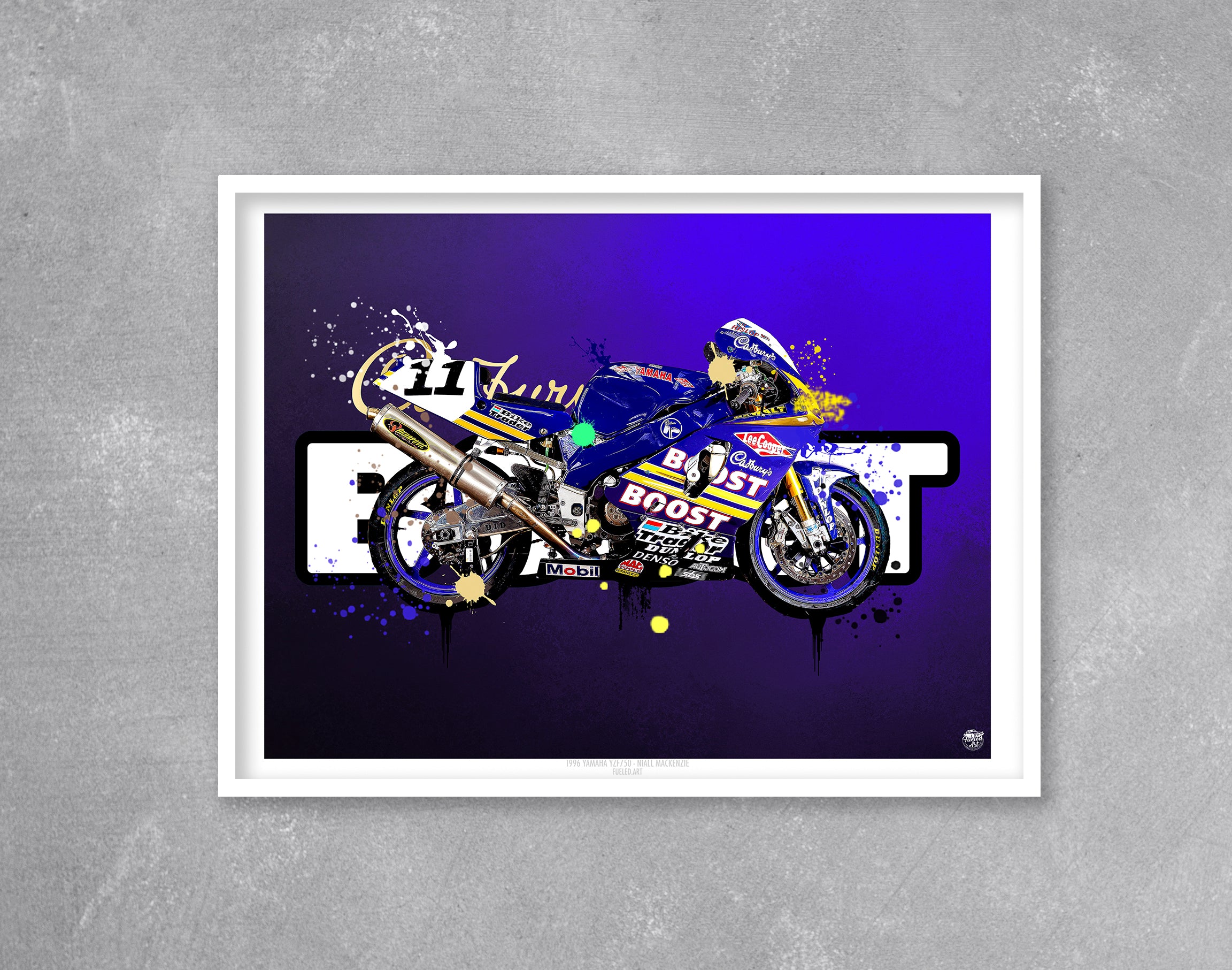 Niall Mackenzie Yamaha YZF750 Superbike Print - Fueled.art