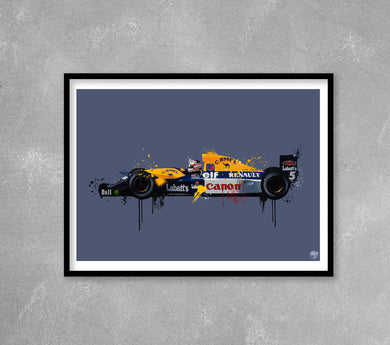 Nigel Mansell Williams F1 print - Fueled.art
