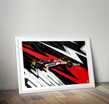 Load image into Gallery viewer, Oliver Bearman 2025 Haas VF-25 F1 Print - Fueled.art
