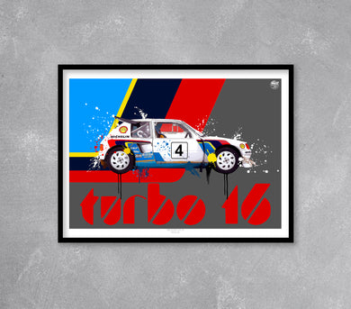 Peugeot 205 T16 print - Fueled.art