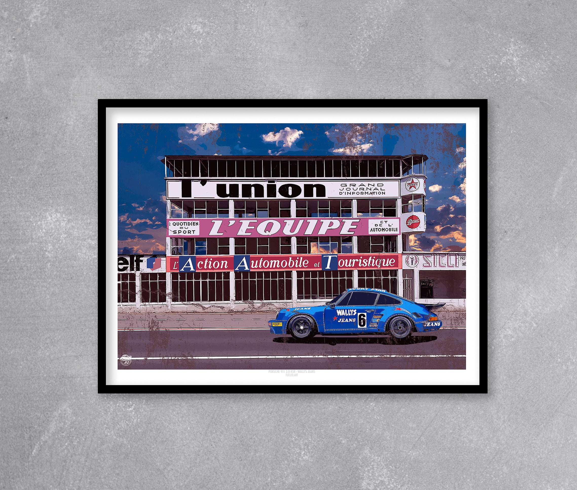 Porsche 911 3.0 RSR Wallys Jeans Reims Gueux Print - Fueled.art