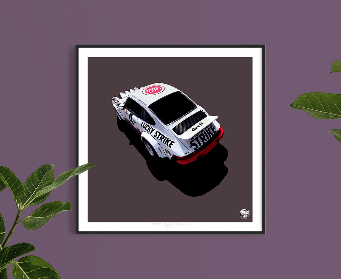 Porsche 911 SC 3.0 GR4 Lucky Strike print - Fueled.art