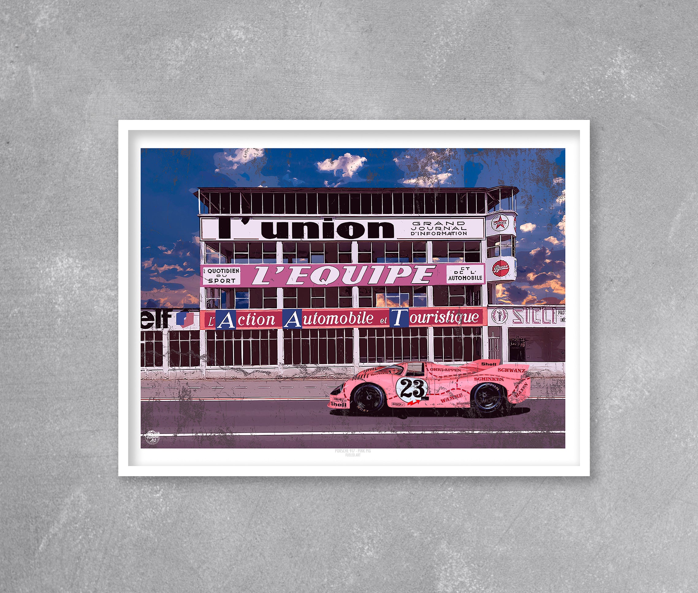 Porsche 917 Pink Pig Reims Gueux Print - Fueled.art