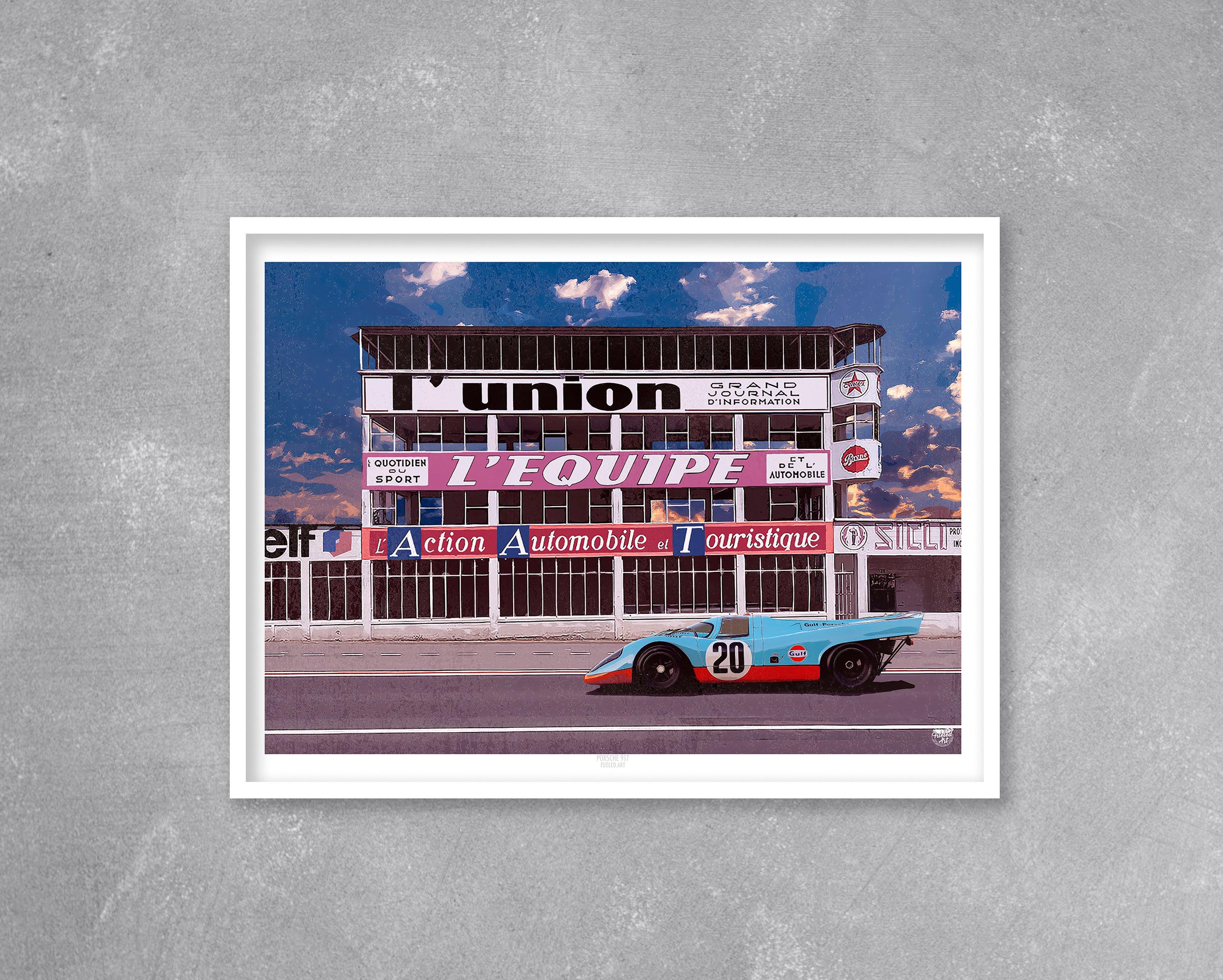 Porsche 917 Gulf Racing Reims Gueux Print - Fueled.art