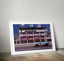 Load image into Gallery viewer, Porsche 917 Gulf Racing Reims Gueux Print - Fueled.art
