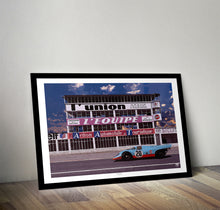 Load image into Gallery viewer, Porsche 917 Gulf Racing Reims Gueux Print - Fueled.art
