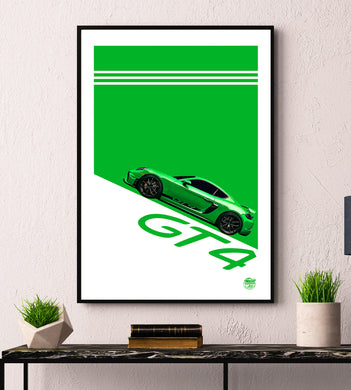 Porsche Cayman GT4 print - Fueled.art