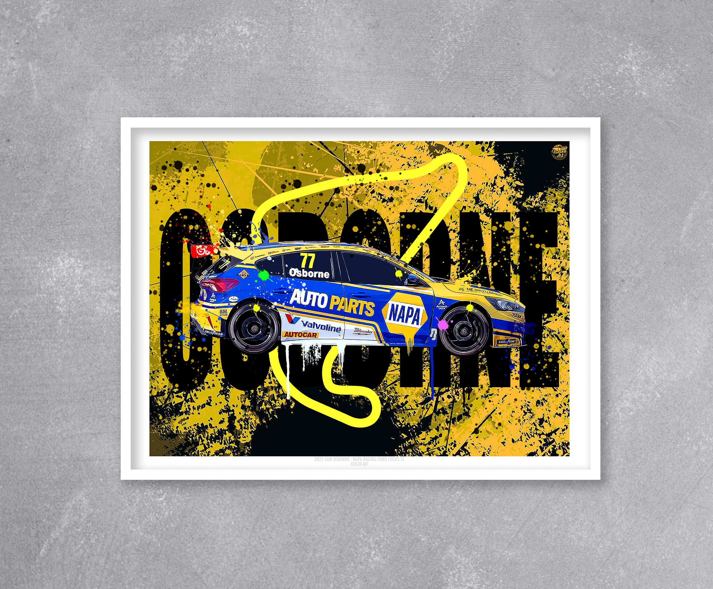 Sam Osborne 2025 Napa Racing Ford Focus ST BTCC Print - Fueled.art