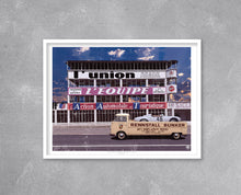Load image into Gallery viewer, VW T1 Renstall Bunker x Porsche 550 Spyder Reims Gueux Print - Fueled.art
