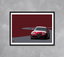 Cargar imagen en el visor de la galería, Alfa Romeo Giulia Quadrifoglio Print - Fueled.art
