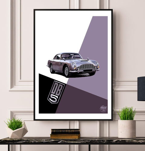 Aston Martin DB5 print - Fueled.art