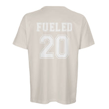 Charger l&#39;image dans la visionneuse de la galerie,Fueled 20 Varsity Retro - Men&#39;s Oversized Off White T-shirt - Fueled.art
