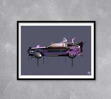 Load image into Gallery viewer, Back to the Future Delorean Print - Fueled.art
