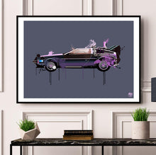 Load image into Gallery viewer, Back to the Future Delorean Print - Fueled.art
