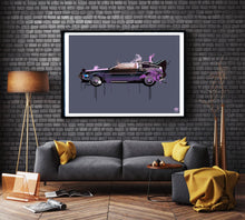 Load image into Gallery viewer, Back to the Future Delorean Print - Fueled.art
