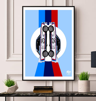 BMW CSL Print - Blue - Fueled.art