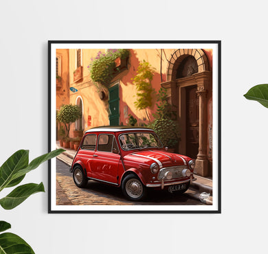 Classic Mini Cooper Rome print - Fueled.art