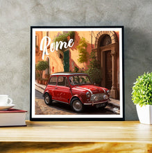 Load image into Gallery viewer, Classic Mini Cooper Rome print - Fueled.art
