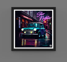Load image into Gallery viewer, Classic Mini Cooper Soho Nights print - Fueled.art
