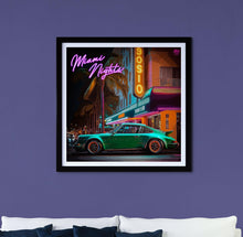 Load image into Gallery viewer, Classic Porsche 911 Miami Nights print - Fueled.art
