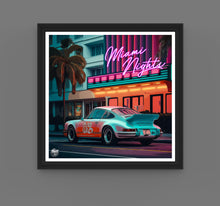 Charger l&#39;image dans la visionneuse de la galerie,Classic Porsche 911 Miami Nights print - Fueled.art
