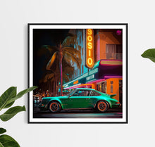 Load image into Gallery viewer, Classic Porsche 911 Miami print - Fueled.art

