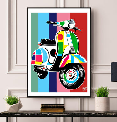 Classic Vespa Scooter Print - Fueled.art