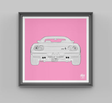 Ferrari 288 GTO Print - Pink - Fueled.art