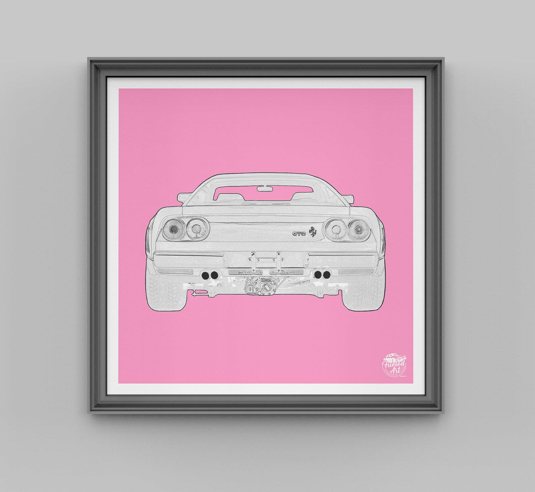 Ferrari 288 GTO Print - Pink - Fueled.art